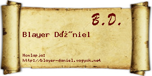 Blayer Dániel névjegykártya
